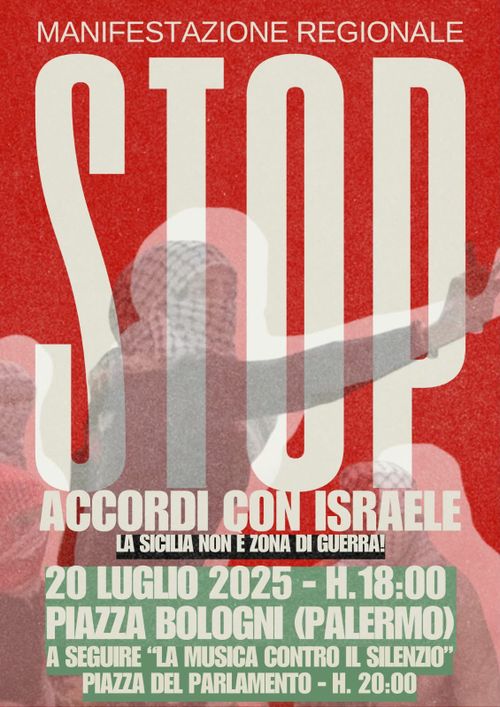 Stop accardi con Israele- manifestazione regionale a Palermo 