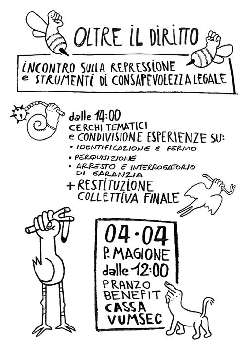 Oltre il diritto! Incontro sulla repressione e strumenti di consapevolezza legale