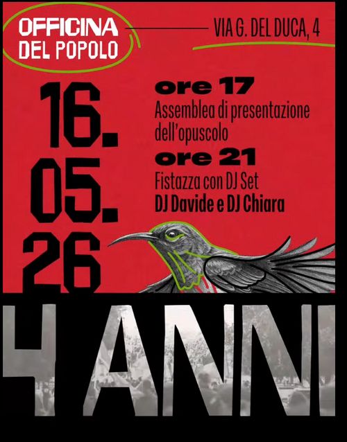 🎂 4 ANNI DI OFFICINA DEL POPOLO!