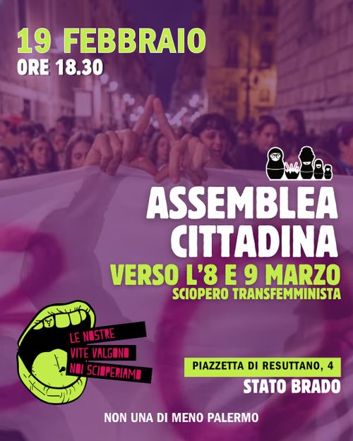 Assemblea Cittadina verso l’8 e 9 Marzo - Non Una di Meno Palermo