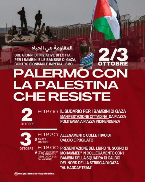 🇵🇸 PALERMO con la Palestina che resiste